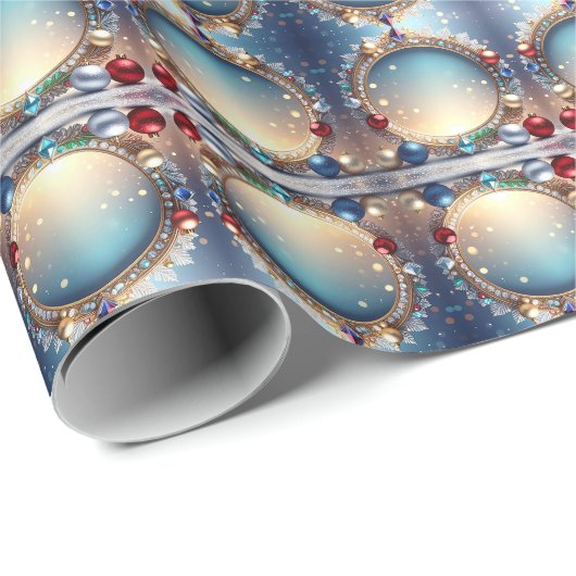 Christmas Jewel Lijst Wrapping Paper Cadeaupapier (Rol Hoek)