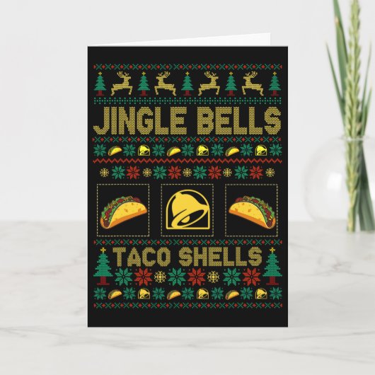 Christmas Jingle Bells Taco Shells Fun Ugly Xmas  Kaart (Voorkant)
