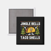 Christmas Jingle Bells Taco Shells Funny Xmas Taco Magneet (Voorkant / Achterkant)