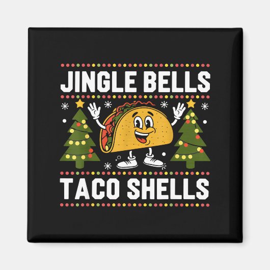 Christmas Jingle Bells Taco Shells Funny Xmas Taco Magneet (Voorkant)