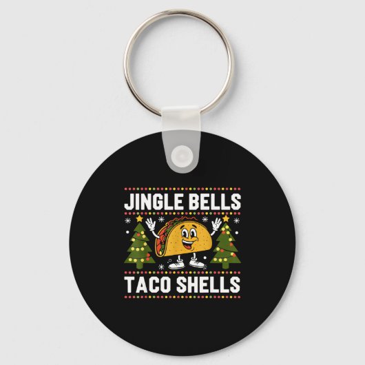 Christmas Jingle Bells Taco Shells Funny Xmas Taco Sleutelhanger (Voorkant)