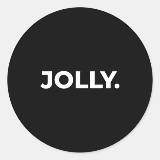Christmas Jolly. Minimal Bold Holiday Lettering Me Ronde Sticker (Voorkant)