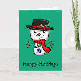 Christmas Jolly Snowman Gevouwen Vakantie Kaart