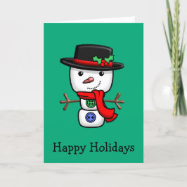 Christmas Jolly Snowman Gevouwen Vakantie Kaart