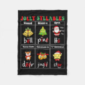 Christmas Jolly Syllables Teacher Students Funny S Fleece Deken (Voorkant)