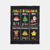 Christmas Jolly Syllables Teacher Students Funny S Fleece Deken (Voorkant)