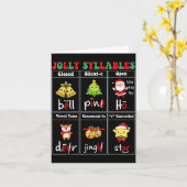 Christmas Jolly Syllables Teacher Students Funny S Kaart (Gele Bloem)