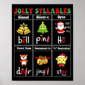 Christmas Jolly Syllables Teacher Students Funny S Poster (Voorkant)