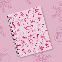 Christmas Journal – Pink Winter Holiday Notebook Notitieboek