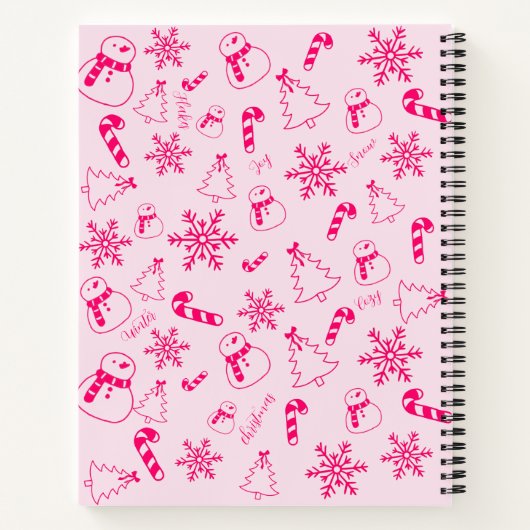 Christmas Journal – Pink Winter Holiday Notebook Notitieboek (Achterkant)