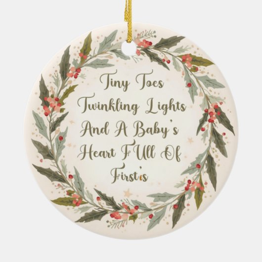 Christmas Joy – A Keepsake of Firsts, Light & Love Keramisch Ornament (Achterkant)