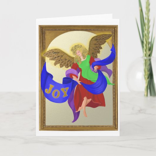 Christmas Joy Angel (leeg van binnen) Kaart (Voorkant)