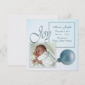 Christmas Joy Baby Geboorteaankondiging Feestdagenkaart (Voorkant / Achterkant)