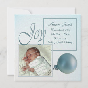 Christmas Joy Baby Geboorteaankondiging Feestdagenkaart