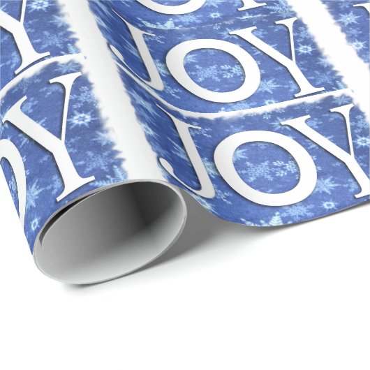 Christmas JOY Blauw Patroon Inpakpapier (Rol Hoek)