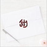 Christmas Joy Buffalo Plaid Vierkante Sticker<br><div class="desc">Rood en zwart buffel geruit met Sinterklaas pet op JOY tekst. De achtergrondkleur kan worden veranderd.</div>
