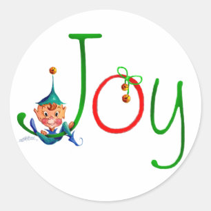 CHRISTMAS JOY by SHARON SHARPE Ronde Sticker