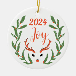 Christmas Joy Custom Family Photo Holiday Keramisch Ornament
