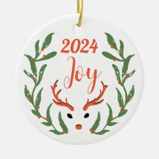 Christmas Joy Custom Family Photo Holiday Keramisch Ornament