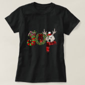 Christmas Joy Dwarf Stocking Reindeer White Labrad T-shirt (Design voorkant)