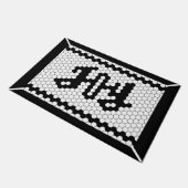 Christmas Joy Faux Tegel Zwart-wit Boerderij Deurmat (Schuin)