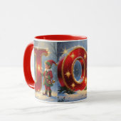 Christmas JOY Festive Holiday Coffee Mug Mok (Voorkant links)