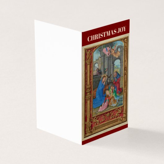 Christmas Joy Geboorte Gevouwen Kaart (Buitenkant)