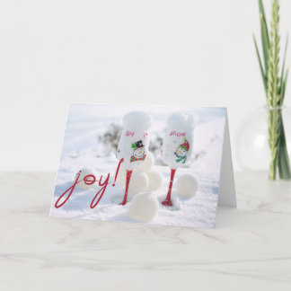 Christmas Joy - Laat het sneeuwen - Uw foto Notitiekaartje