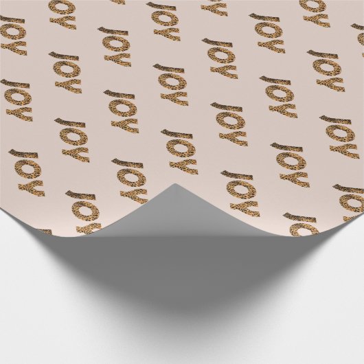 Christmas Joy Leopard Pattern Cadeaupapier (Hoek)