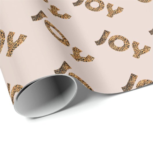 Christmas Joy Leopard Pattern Cadeaupapier (Rol Hoek)