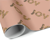 Christmas Joy Leopard Pattern Cadeaupapier (Rol Hoek)