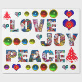 CHRISTMAS JOY LIVE PEACE CADEAUPAPIER (Vlak)