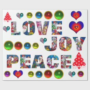 CHRISTMAS JOY LIVE PEACE CADEAUPAPIER