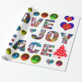 CHRISTMAS JOY LIVE PEACE CADEAUPAPIER (Uitgerold)