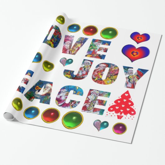 CHRISTMAS JOY LIVE PEACE CADEAUPAPIER (Uitgerold)