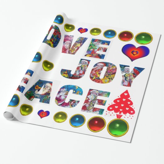 CHRISTMAS JOY LIVE PEACE CADEAUPAPIER (Uitgerold)