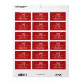 Christmas Joy Modern Script Retour-adreslabel Etiket (Full Sheet)