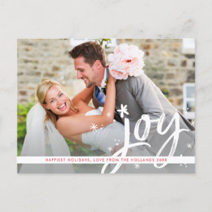 CHRISTMAS JOY moderne overlay fotoscript schrijven Feestdagenkaart