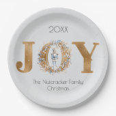 Christmas Joy Notenkraker Waterverf Papieren Bordje (Voorkant)