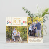 Christmas Joy Ornamenten Foto Feestdagenkaart (Staand voorkant)
