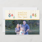 Christmas Joy Ornamenten Foto Feestdagenkaart (Achterkant)