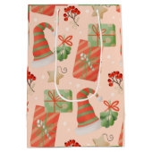 Christmas Joy Pink Medium Cadeauzakje (Achterkant)