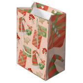 Christmas Joy Pink Medium Cadeauzakje (Achterkant Gekanteld)