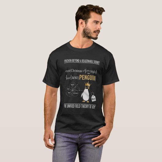 Christmas Joy Proven By Penguin Math T-shirt (Voorkant volledig)