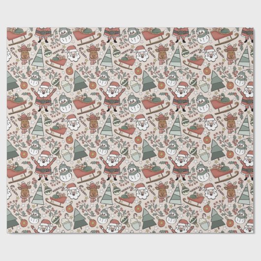 Christmas Joy - Roze Cadeaupapier (Vlak)