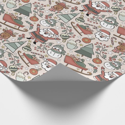 Christmas Joy - Roze Cadeaupapier (Hoek)