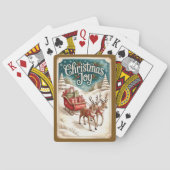Christmas Joy Sleigh & Winter Scene Pokerkaarten (Achterkant)