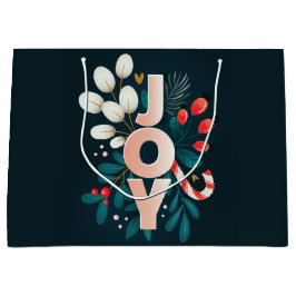 Christmas Joy - snoepriet en gebladerte Groot Cadeauzakje