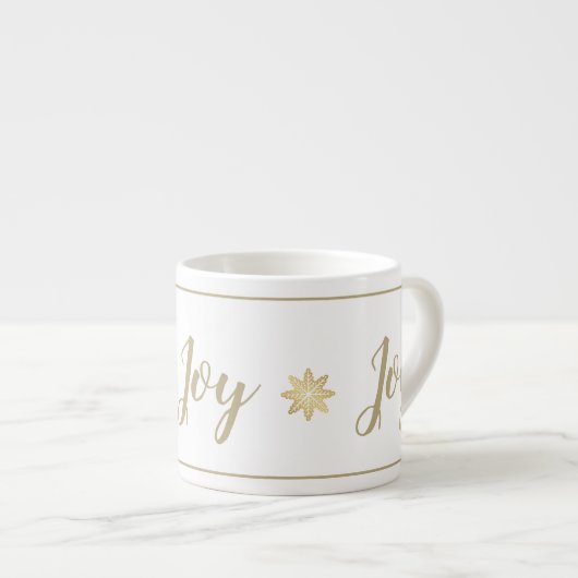 Christmas Joy Snowflake Espresso Mok (Voorkant rechts)