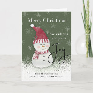 Christmas Joy Snowman beroemd gemaakt door Custom  Kaart